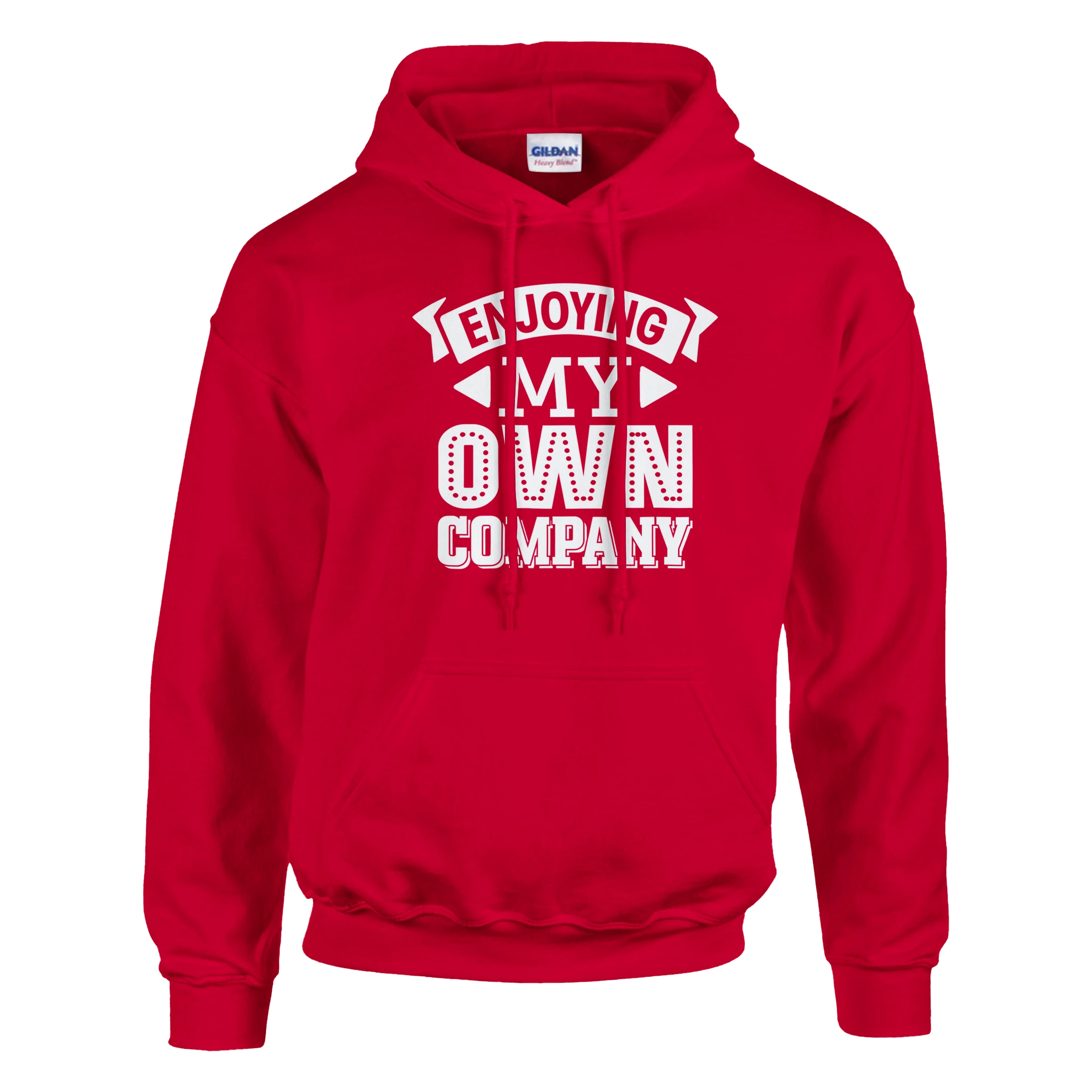 Encouraging Hoodie in Red Front View"
